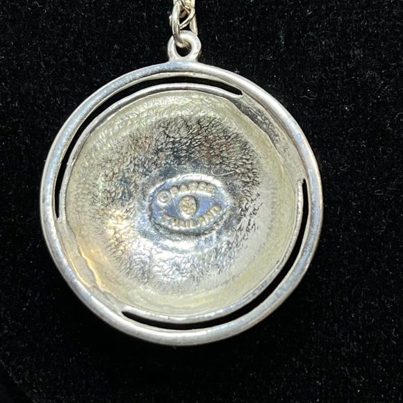 Barse Sterling Silver Cable Chain Necklace With Silver/Gold Tone Pendant (3697) - Picture 3 of 7